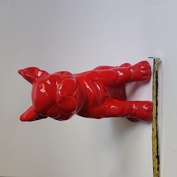 Ceramic red ♥️ bulldog sculpture - Picture 5 of 7